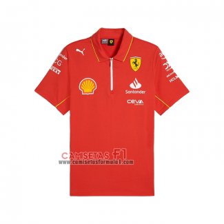 Polo del Scuderia Ferrari F1 2024 Rojo