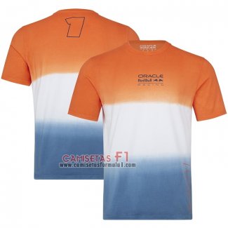 Camiseta Red Bull Racing Max Verstappen Naranja Blanco Azul