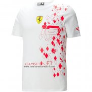 Camiseta Scuderia Ferrari F1 Charles Leclerc 2023 Blanco