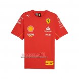 Camiseta Scuderia Ferrari F1 NO.55 2024 Rojo